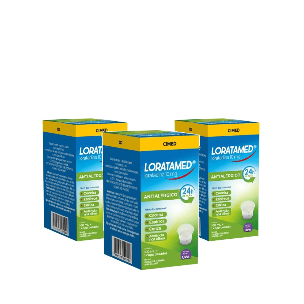 Kit 3 Unidades Loratamed Xarope10mg 100ml - Imagem 1