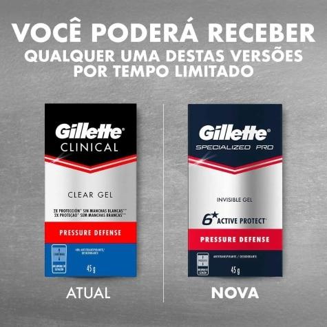 Desodorante Stick Gel Gillette Clinical Pressure Defense 48h 45g - Imagem 3