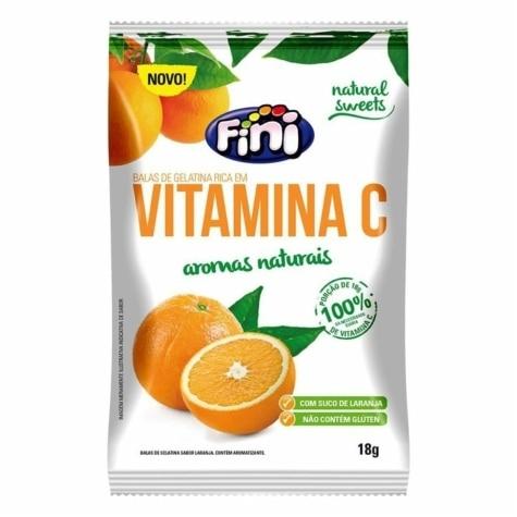 Bala de Gelatina Fini Vitamina C Aromas Naturais Sabor Laranja 18g - Imagem 1