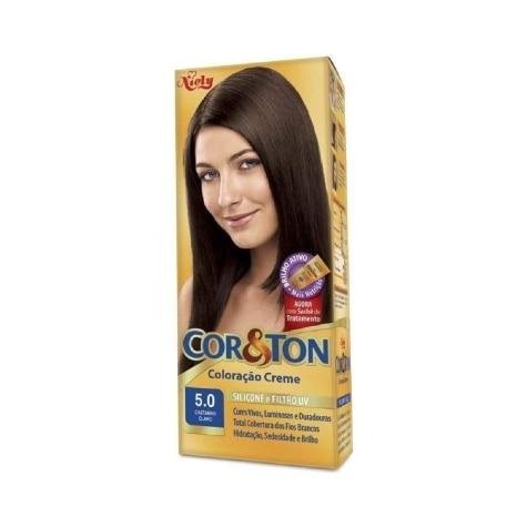 Tintura Cor&ton Niely Coloração Creme 5.0 Castanho Claro 135g - Imagem 1