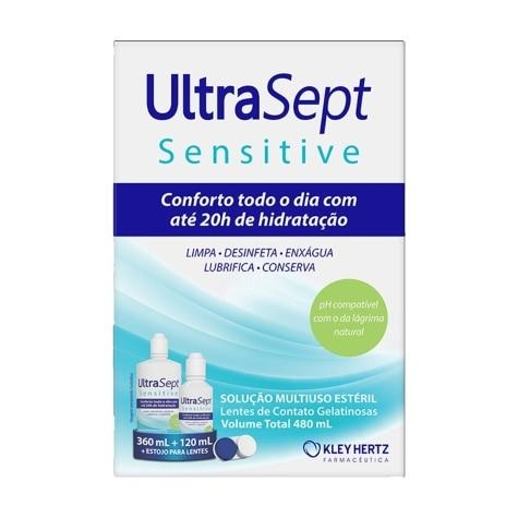 Ultrasept Sensitive Solução para Lentes 360ml + 120ml + Estojo - Imagem 1