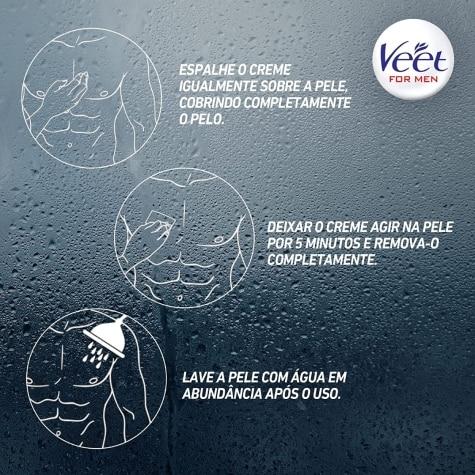 Depilatório Corporal Creme Veet Man Pele Normal 200ml - Imagem 4