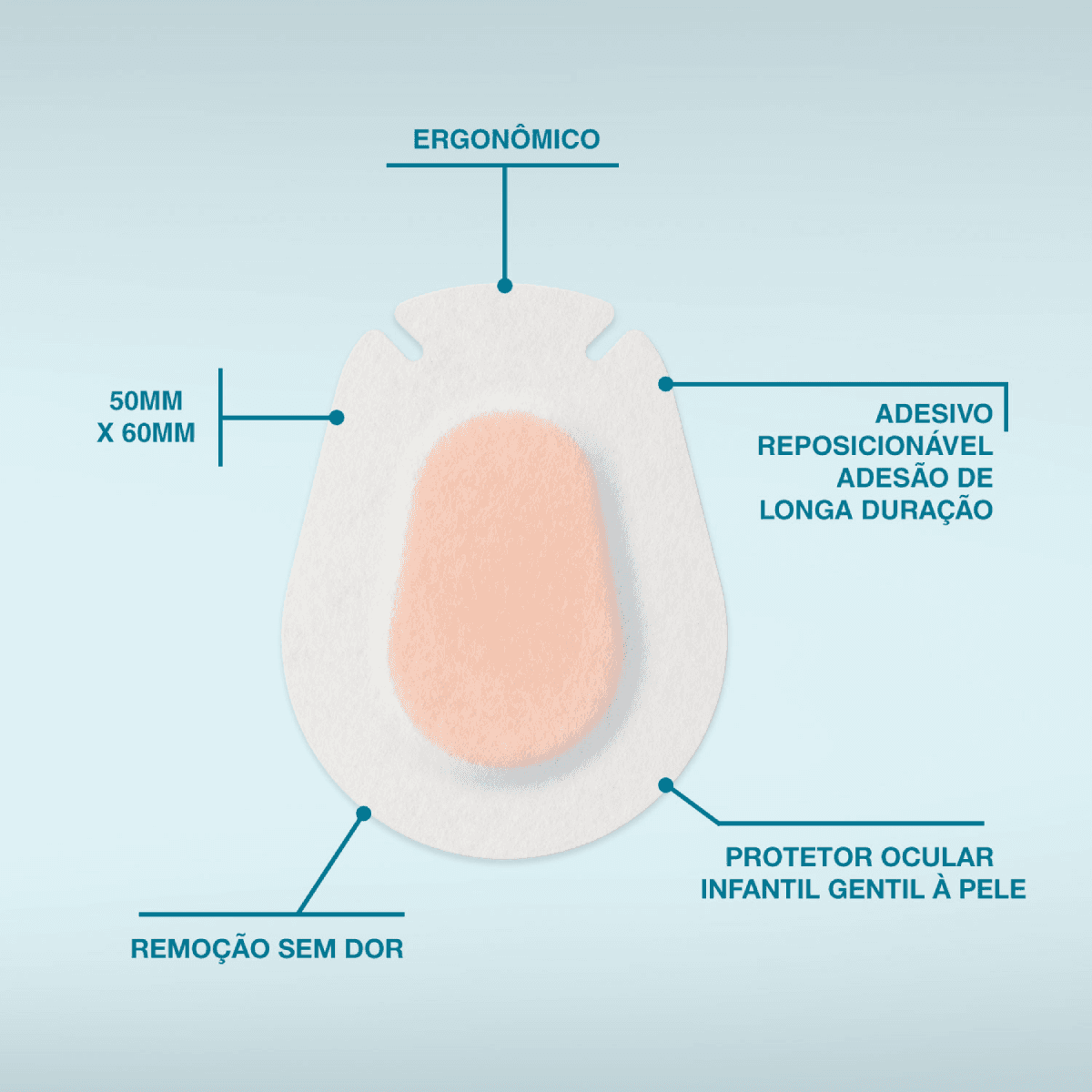 Protetor Ocular Infantil Remoção Sem Dor Nexcare Remoção Suave 10 Unidades - Imagem 3