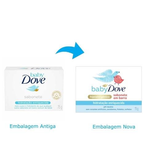 Sabonete Infantil em Barra Baby Dove Hidratação Enriquecida 75g - Imagem 2