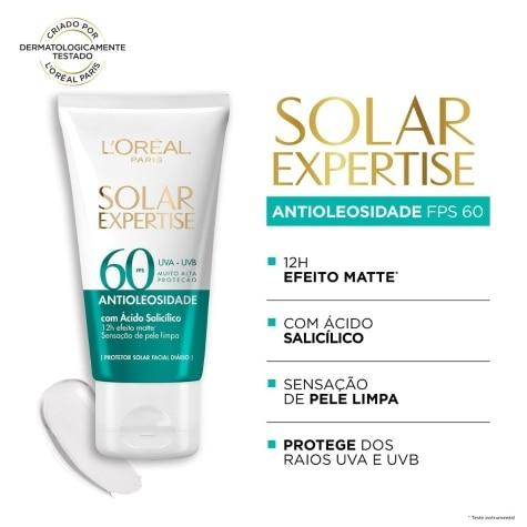 Protetor Solar Facial L'Oréal Expertise Antioleosidade FPS60 Incolor 40g - Imagem 3