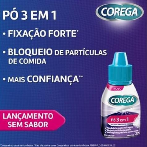 Pó Fixador de Dentadura Corega 3 em 1 Sem Sabor 22g - Imagem 3