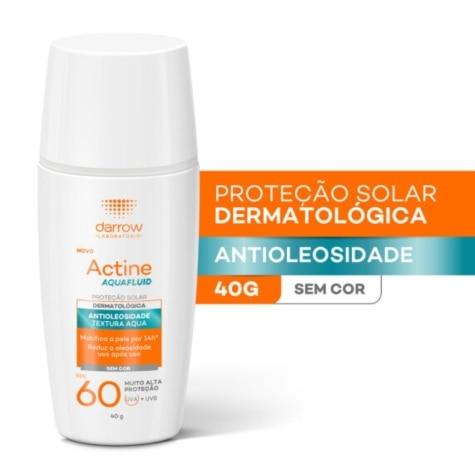 Protetor Solar Facial Actine Aquafluid FPS60 Incolor 40g - Imagem 2