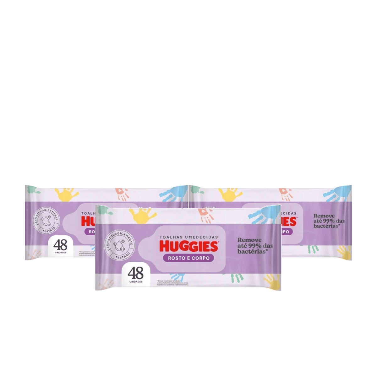 Kit 3 Unidades Toalhas Umedecidas Huggies One & Done 48 Unidades - Imagem 1