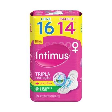 Absorvente Cobertura Seca com Abas Intimus Tripla Proteção 16 Unidades Leve mais Por Menos - Imagem 1