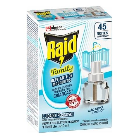 Repelente Elétrico Raid Líquido 45 Noites Family Refil 32,9ml - Imagem 1
