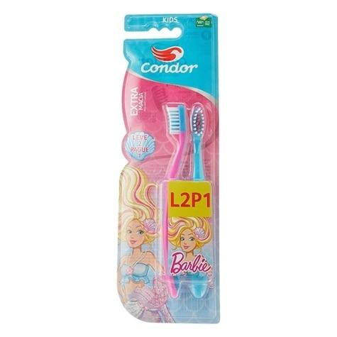 Escova Dental Condor Kids Barbie 2+ Extra Macia Leve 2 Pague 1 - Imagem 1