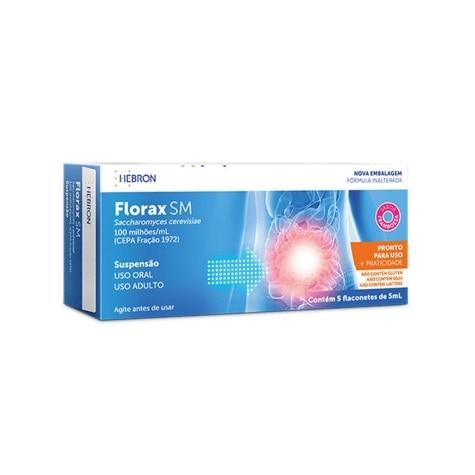 Florax SM Adulto Framboesa 100MI Suspensão Oral 5 Flaconetes 5ml - Imagem 1