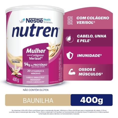 Suplemento Alimentar Nutren Beauty Sabor Baunilha 400g - Imagem 1