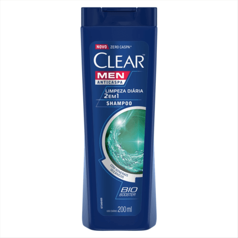 Shampoo Clear Men Limpeza Diária 2 em 1 Anticaspa 200ml - Imagem 1