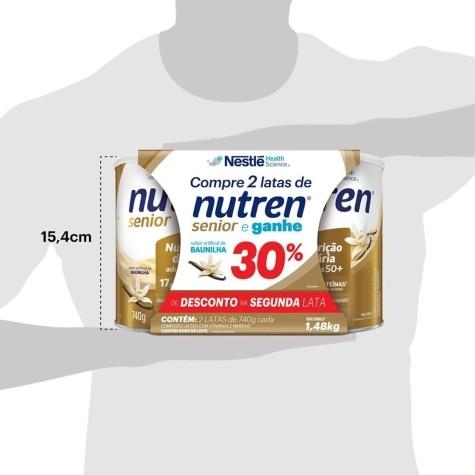 Kit Suplemento Alimentar Nutren Senior Sabor Baunilha 2 Unidades 740g - Imagem 4