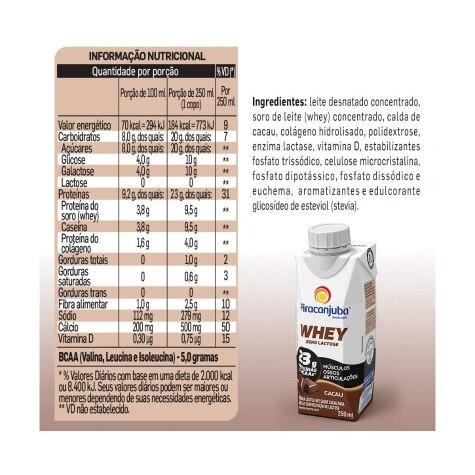 Bebida Láctea Piracanjuba Whey Zero Lactose Sabor Cacau 250ml - Imagem 7