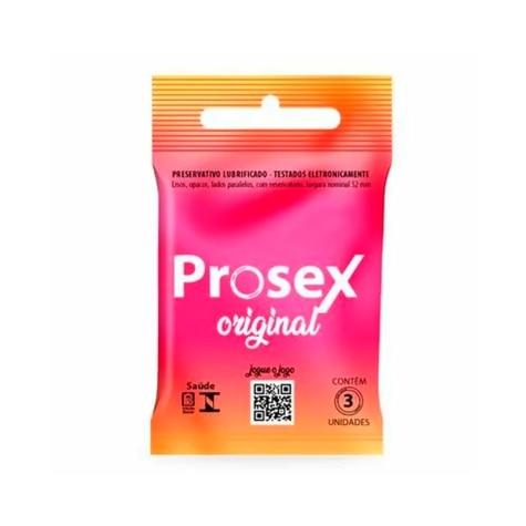 Preservativo Prosex Lubrificado Original 3 Unidades - Imagem 1