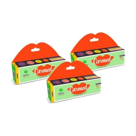 Kit 3 Unidades Hidratante Labial Carmed Menta 10g - Imagem 1