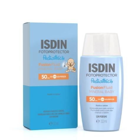 Protetor Solar Isdin Fusion Fluid Mineral Baby Pediatrics FPS50 50ml - Imagem 1