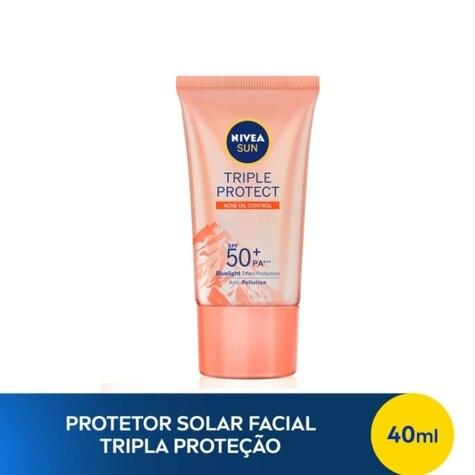 Protetor Solar Facial Nivea Sun Triple Protect FPS50 Loção Antiacne 40ml - Imagem 2