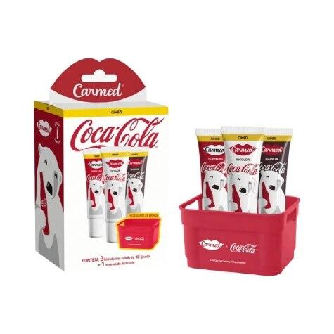 Kit Carmed Coca-Cola Hidratante Labial Vermelho + Marrom + Incolor 10g 3 unidades - Imagem 2