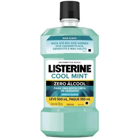 Enxaguante Bucal Listerine Cool Mint Hortelã Suave Sem Álcool Leve mais Pague Menos500ml - Imagem 1