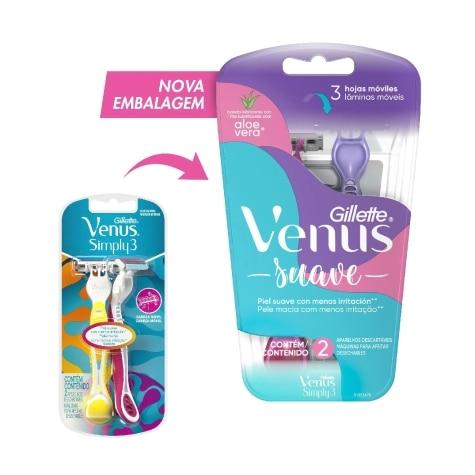 Depilatório Corporal Lâminas Gillette Venus Suave 2 Unidades - Imagem 2