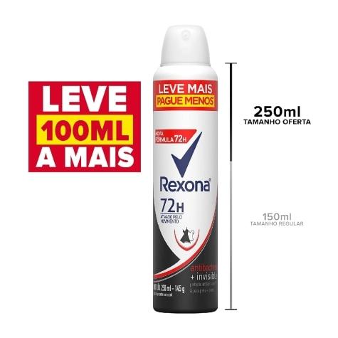 Desodorante Aerossol Rexona Antibacterial + Invisible Leve mais Pague menos 72h 250ml - Imagem 2