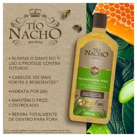 Shampoo Tio Nacho Reconstrutor Total Cabelos Quebradiços 415ml - Imagem 5