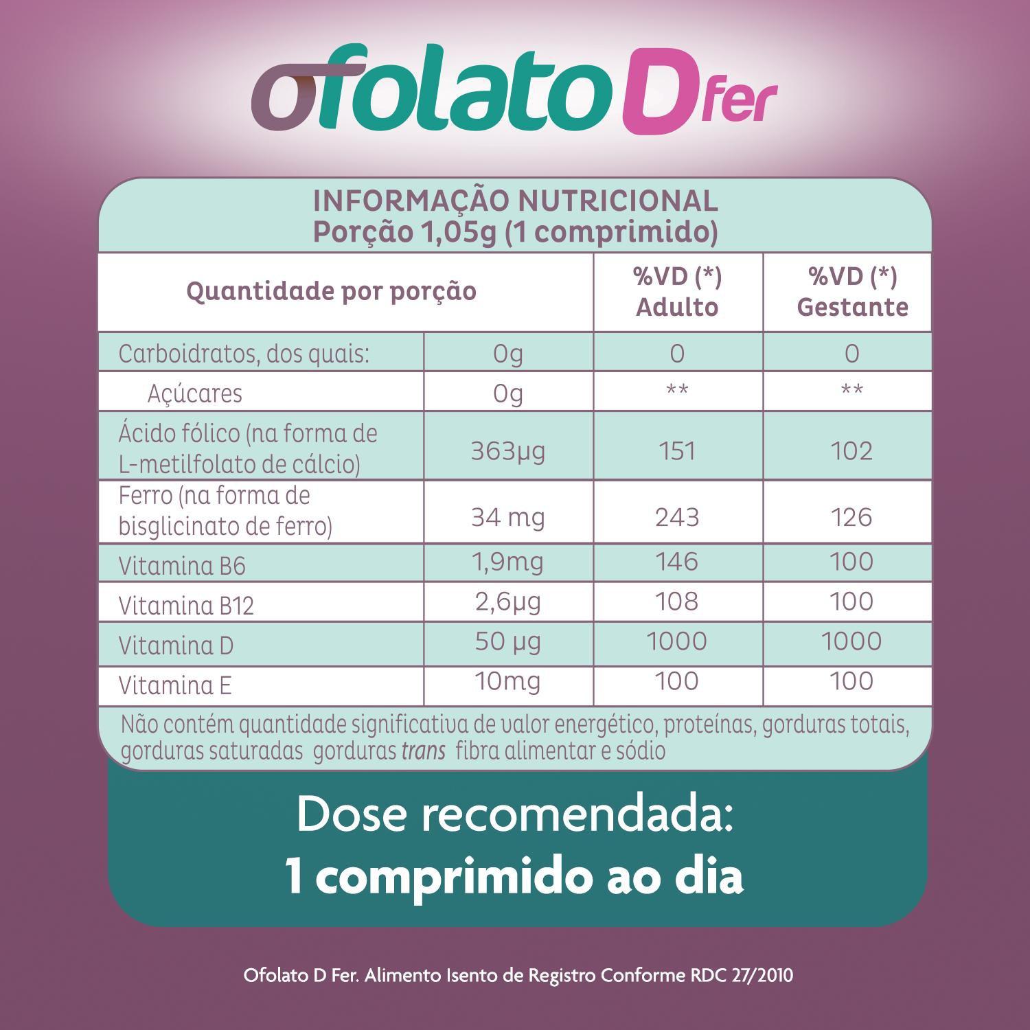 Ofolato D Fer 2.000UI 30 Comprimidos - Imagem 3