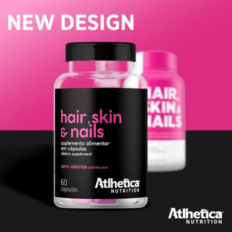 Suplemento Alimentar Atlhetica Nutrition Hair, Skin & Nails 60 Cápsulas - Imagem 2