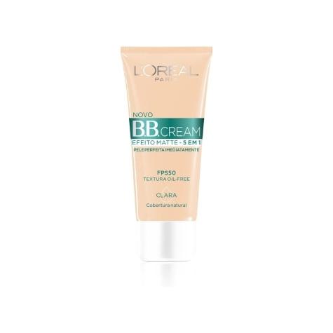 Base Facial BB Cream L'Oréal Efeito Matte 5 em 1 Clara FPS50 30ml - Imagem 1