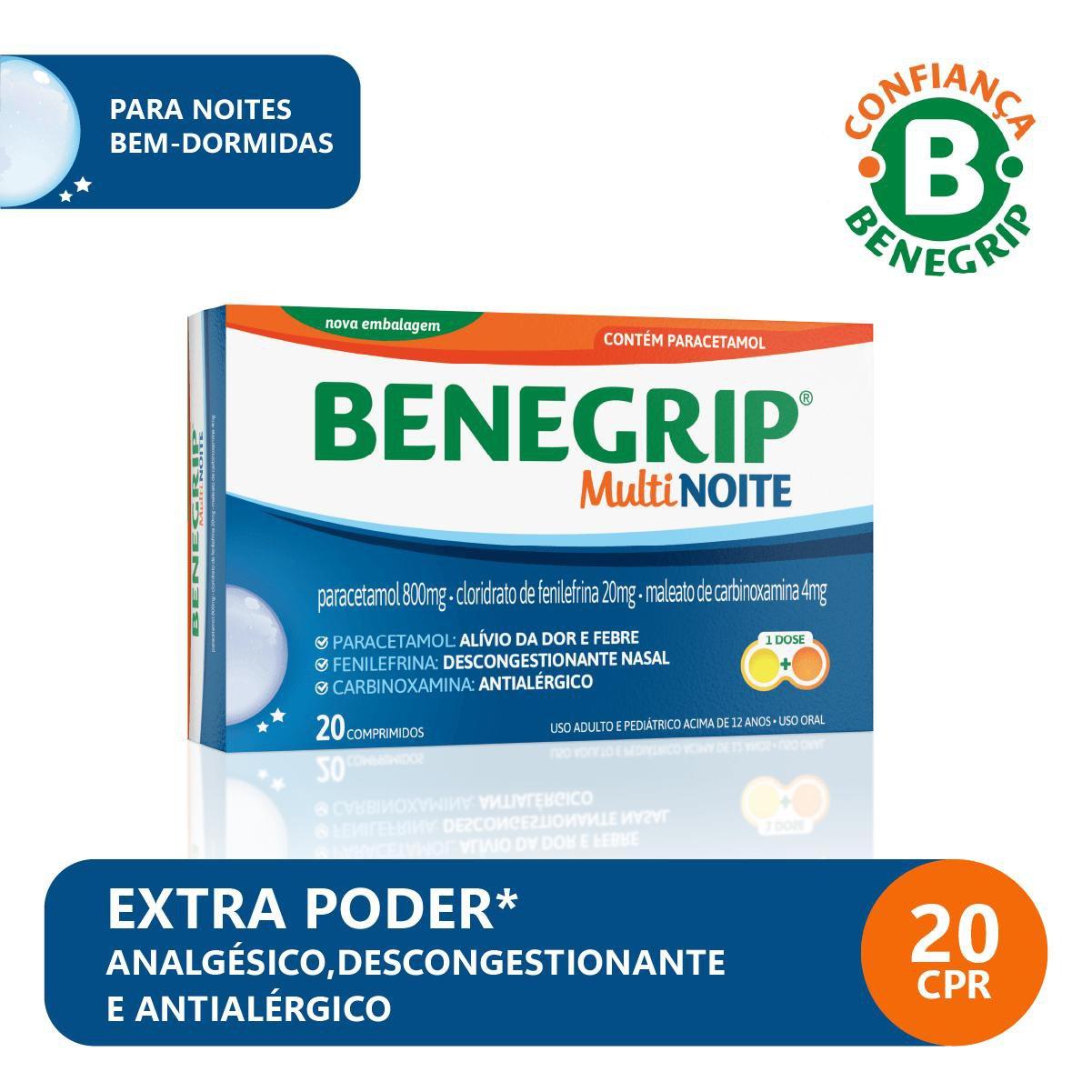 Benegrip Multi Noite 20 Comprimidos - Imagem 2
