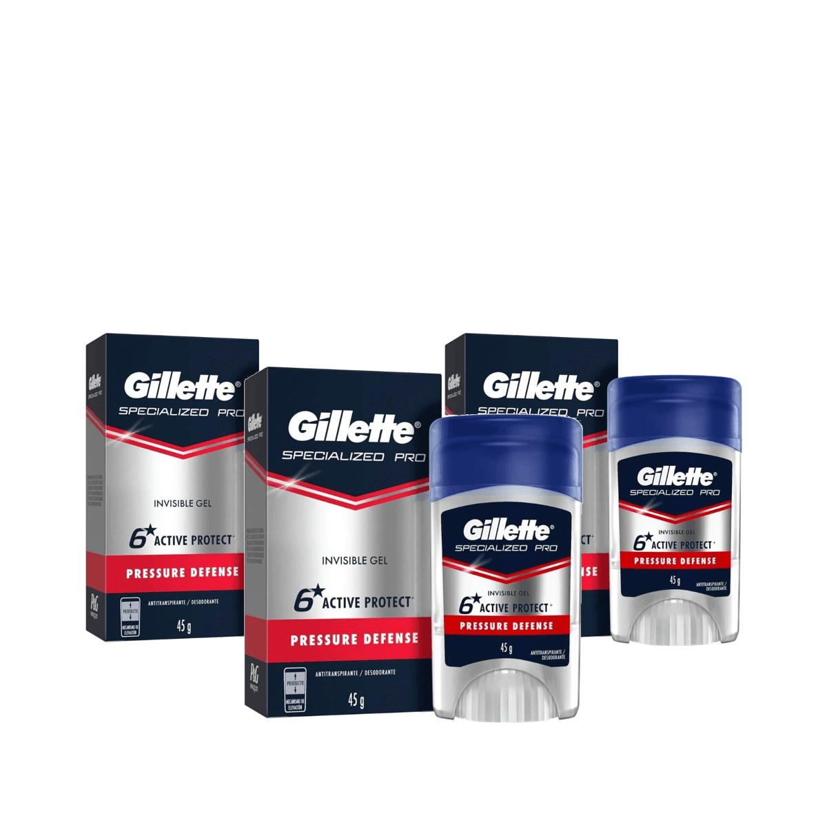 Kit 3 Unidades Desodorante Barra Gillette Clinical Pressure Defense 45g - Imagem 1