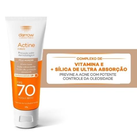Protetor Solar Facial Actine Colors FPS70 Cor Morena 40g - Imagem 4
