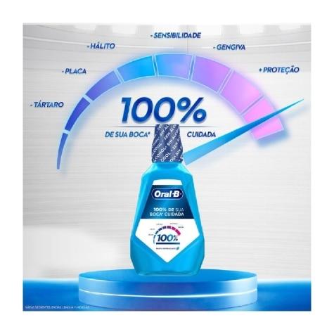 Enxaguante Bucal Oral-B 100% de Sua Boca Cuidada Menta Refrescante Sem Álcool 1L - Imagem 3