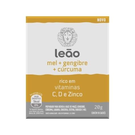 Chá Leão Sabor Mel + Gengibre + Cúrcuma 10 Sachês - Imagem 1