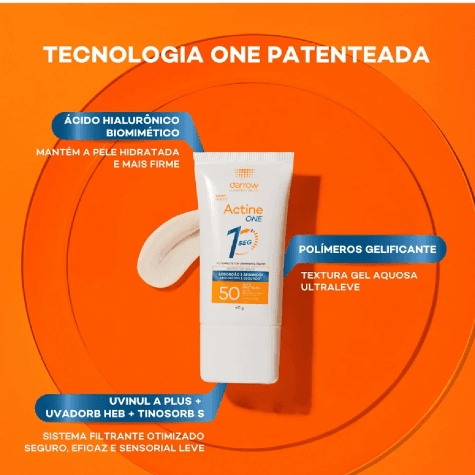 Protetor Solar Facial Darrow Actine One FPS50 Sem Cor 40g - Imagem 2