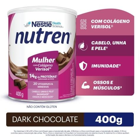 Suplemento Alimentar Nutren Beauty Sabor Dark Chocolate 400g - Imagem 1