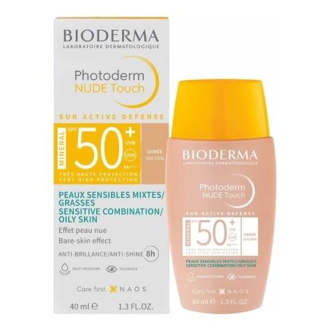 Protetor Solar Facial Bioderma Photoderm Nude Touch FPS50+ Cor Dourado 40ml - Imagem 3