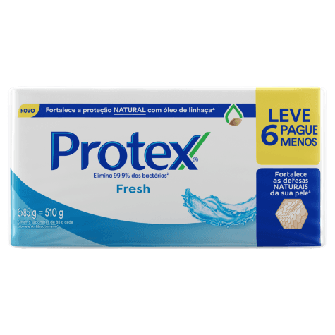 Kit Sabonete em Barra Protex Fresh Pague Menos 6 Unidades 85g - Imagem 1