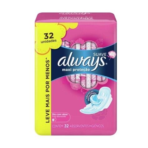 Absorvente Cobertura Suave com Abas Always M 32 Unidades Leve mais Por menos - Imagem 1