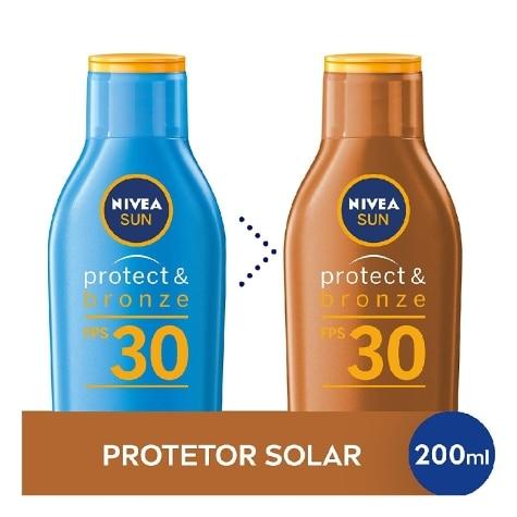 Protetor Solar Facial e Corporal Nivea Sun Protect & Bronze FPS30 200ml - Imagem 3