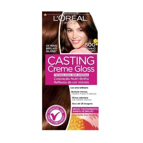 Tintura Casting Creme Gloss L’Oréal Paris Sem Amônia 500 Castanho Claro 145ml - Imagem 1