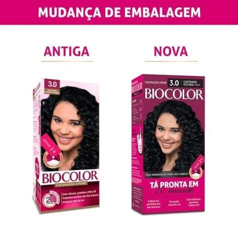 Tintura Biocolor Creme 3.0 Castanho Escuro Chique 110g - Imagem 2