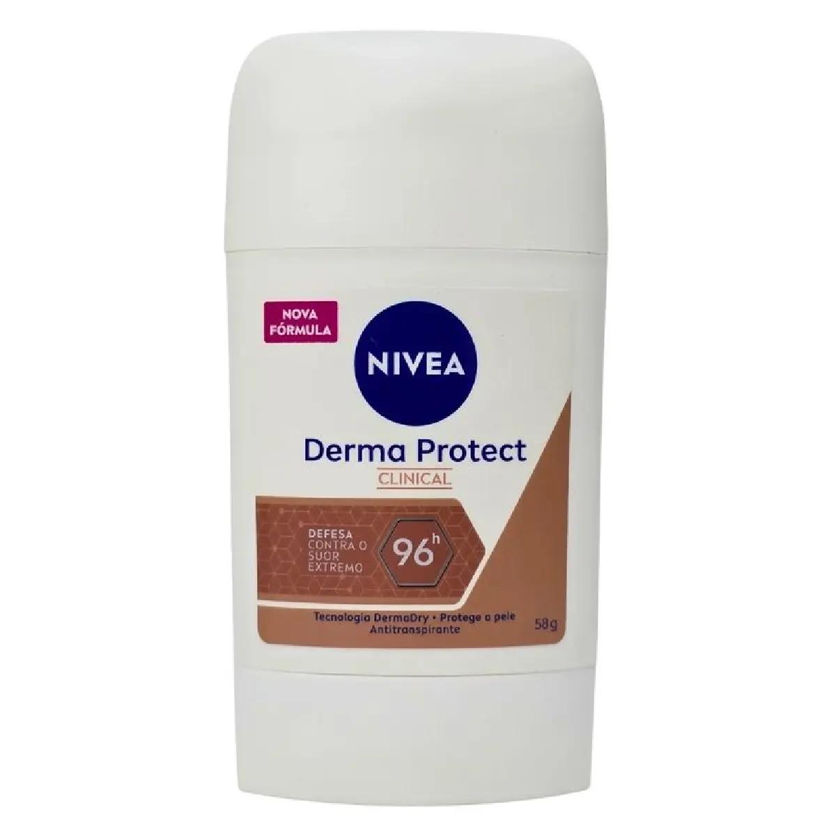 Desodorante em Barra 96h Nivea Derma Protect Clinical 58g - Imagem 1