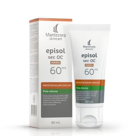 Protetor Solar Facial Episol Sec OC FPS60 Pele Oleosa Cor Médio 60ml - Imagem 4