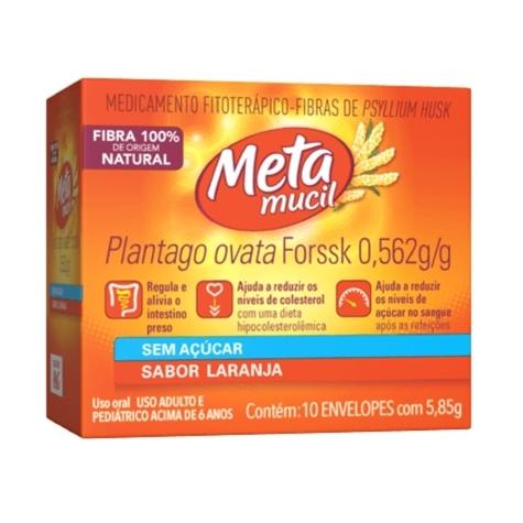 Metamucil 0,562g Sabor Laranja sem Açúcar 10 Envelopes 5,85g - Imagem 1