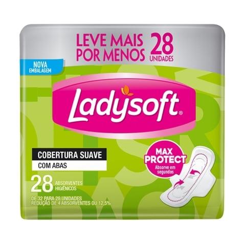 Absorvente Cobertura Suave com Abas Ladysoft 28 Unidades Leve Mais Por Menos - Imagem 1