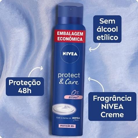 Desodorante Aerossol Nivea Protect & Care 0% Álcool Embalagem Econômica 48h 200ml - Imagem 2